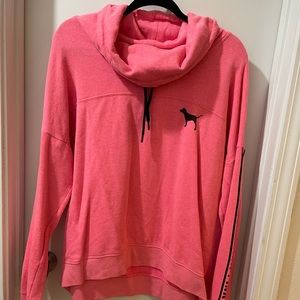 Victoria’s Secret PINK large bright pink cowl neck sweatshirt